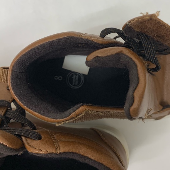 Wonder nation Toddler boys Boots size 8 Tan hook n loop - Picture 9 of 11